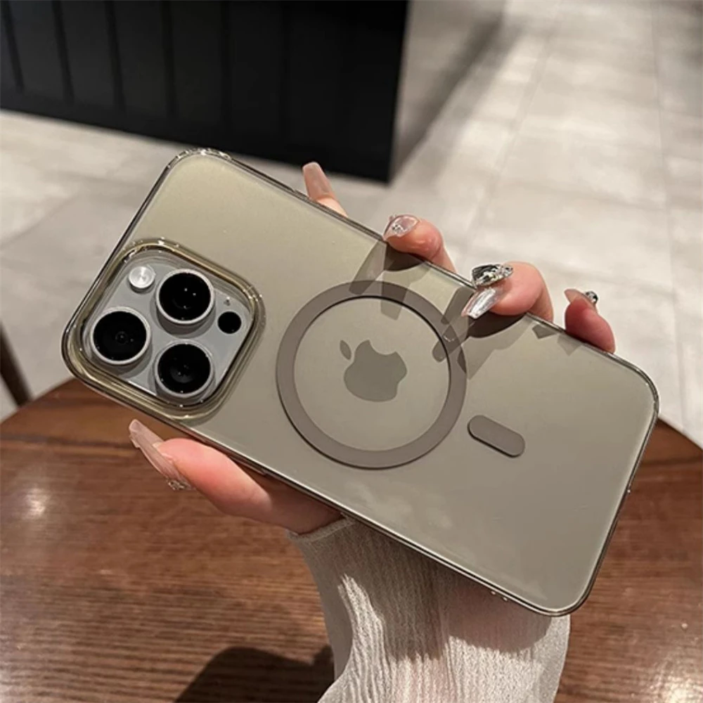 Ultra Thin Hard PC HD Transparent Magnetic Case For iPhone 17 16 15 14 13 12 Pro Max 17Air Magsafe Wireless Charge Clear Cover