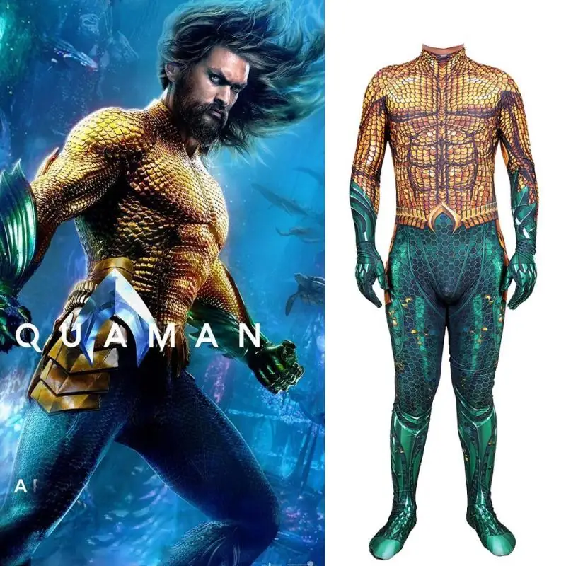 Aquaman Arthur Curry przebranie na karnawał Spandex superbohater Zentai kostium kąpielowy kombinezon Aquaman kostium na Halloween