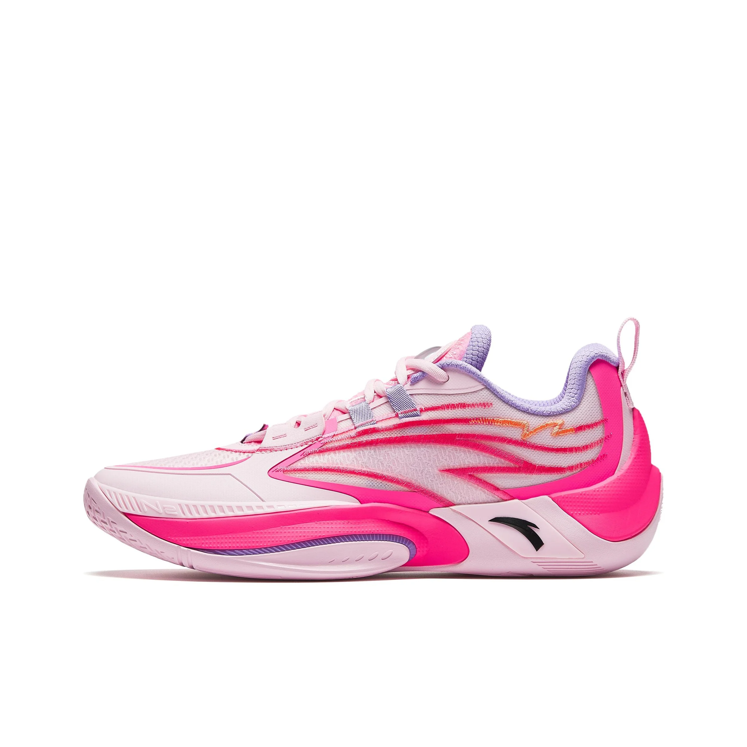 anta-zap-1-v2-basketball-shoes-men's-low-top-pink-purple