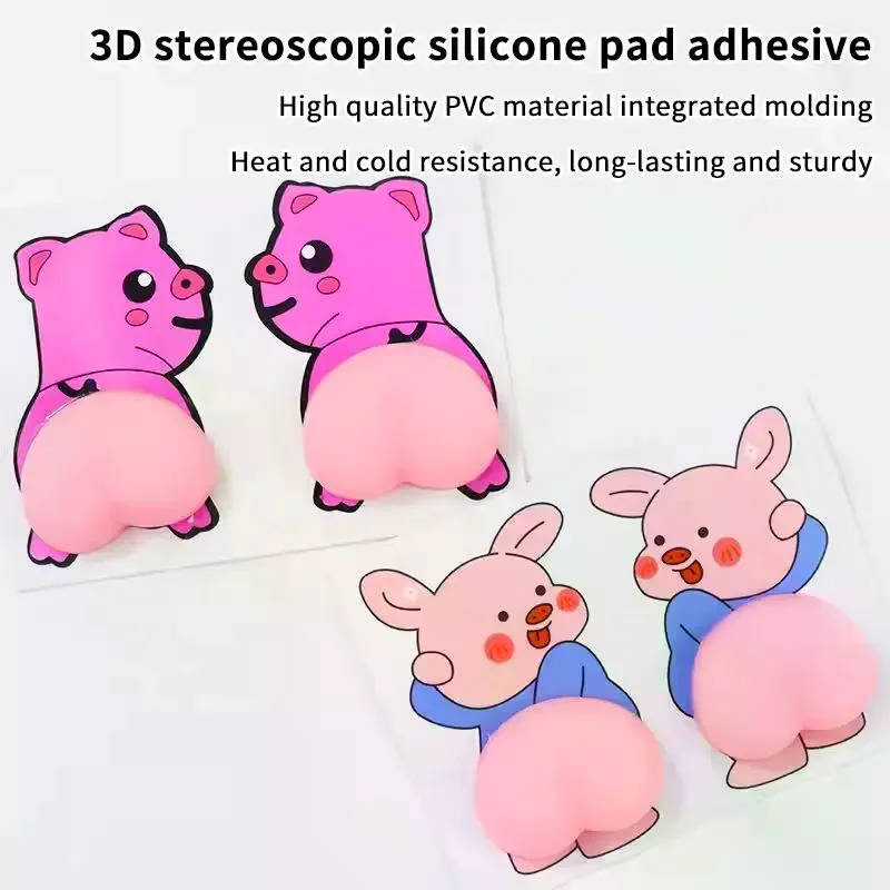 

1/5 пар 3D-наклеек из твердого силиконового геля для декора телефона, настенные наклейки, противоударные наклейки на холодильник, креативные мультяшные автомобильные стикеры