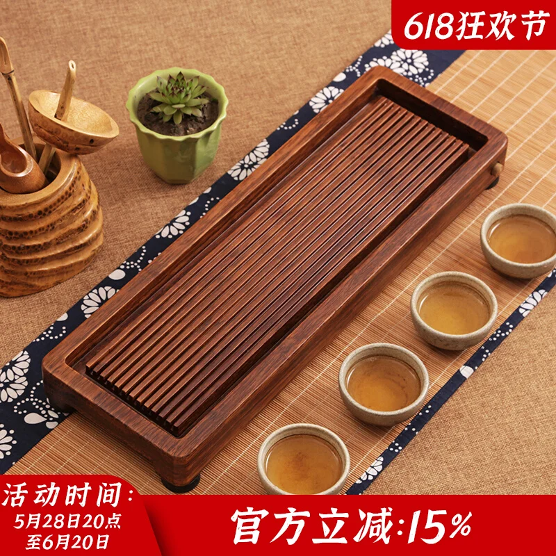 

Simple Bamboo Tea Tray, Household Tea Set Storage Board, Japanese Rectangular Bamboo Tea Table, Drainage Dry Brew Stand