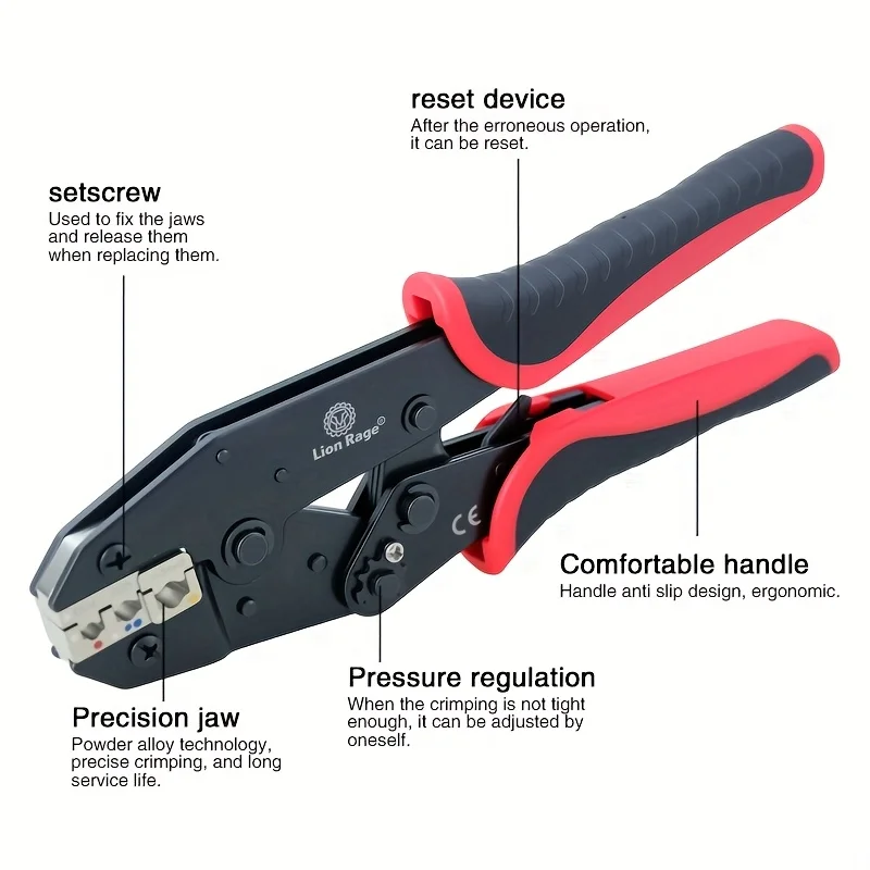 مكشكش السقاطة HS-30J: أداة ممتازة لأطراف الضغط البارد المعزولة مسبقًا 0.5-6 مم 2 (20-10 AWG)