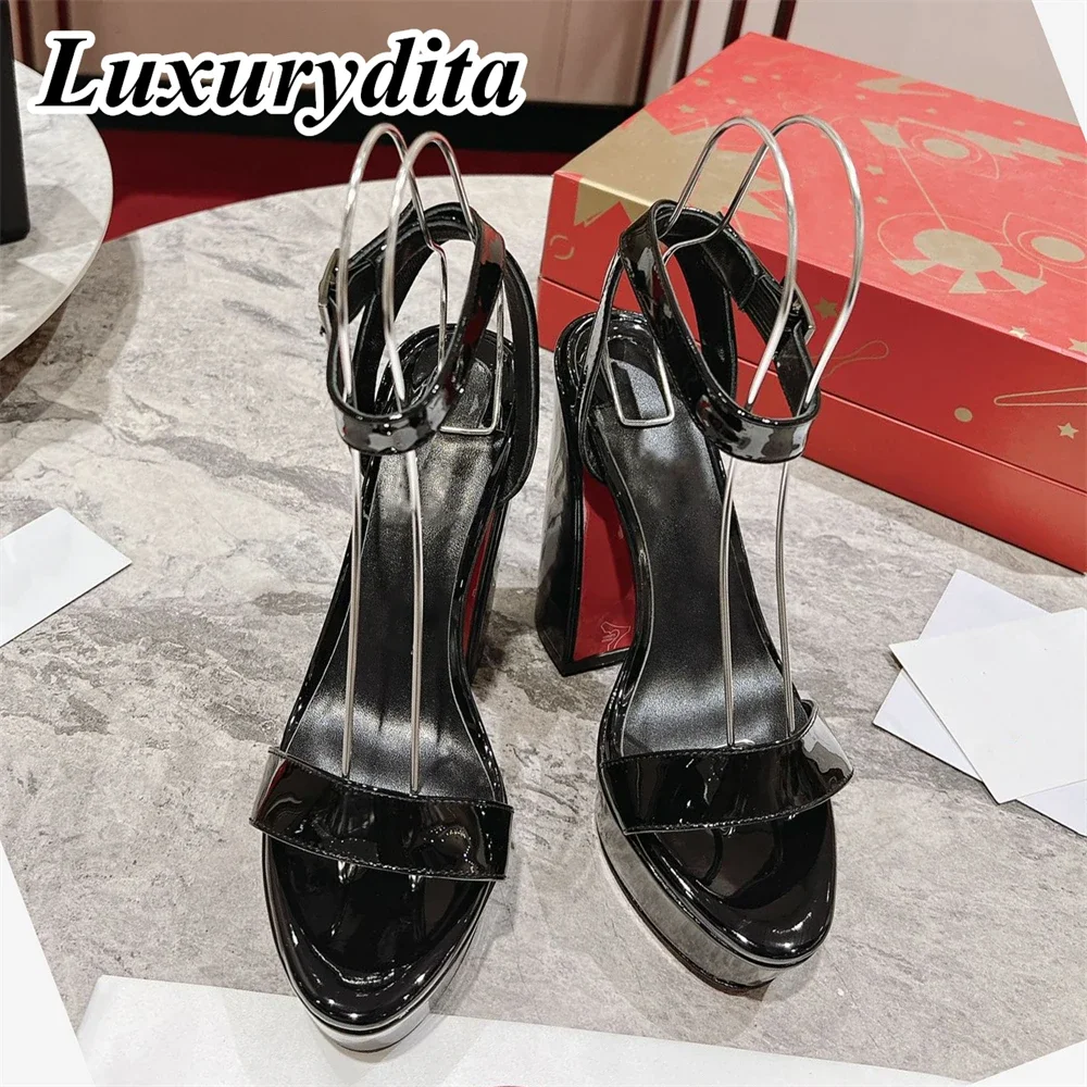 

Top Quality Womens High Heels 0-12cm Luxury Fashion Ladies Sandals Designer Classic Red Heel Real Leather sole Mules Shoes 1933