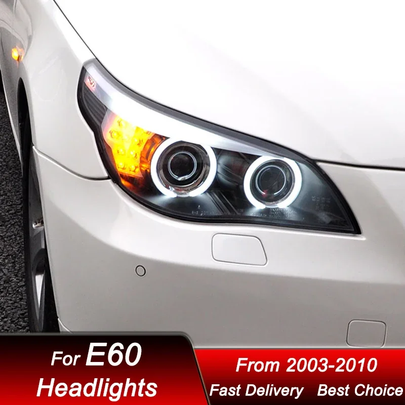 

Pop Car Headlights For 5 Series E60 03-10 New Style Full LED Headlamp Assembly Upgrade High Configure Projector Lens Accessories