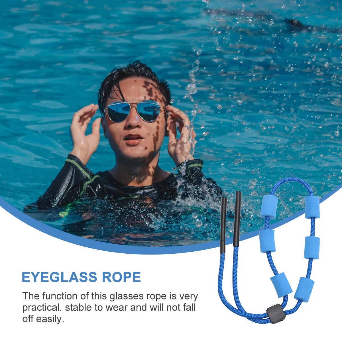 Floating Glasses Lanyard Sports Swimming Eyewear Strap for Secure Fit during Cycling Running Water Sports Anti-Slip Adjustable