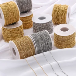 1m 14K Gold/Platinum Plated Open Link Ring Extended Tail Extender Chain For DIY Bracelet Necklace Chains Jewelry Making Supplies