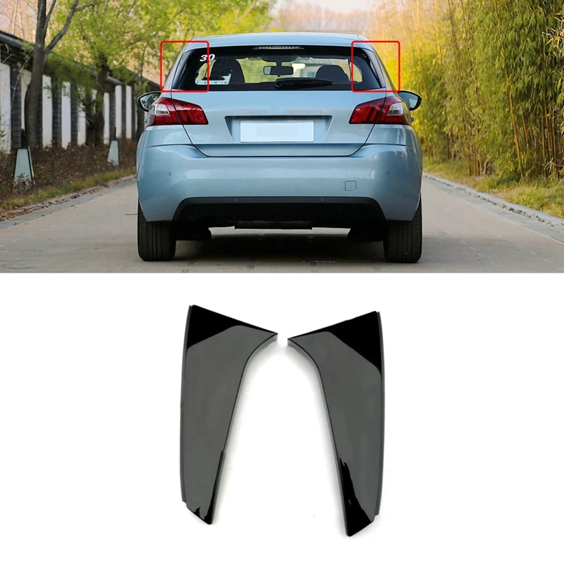 For Peugeot 308S Back Door Trim Panel Tail Door Deflector Back Door Black Trim Strip 96779565XT 96779567XT Rear Deflect