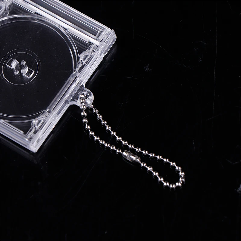 1pcs Blank Mini CD Case Keychain for DIY Keychains without NFC Smart Backpack Hanging Decor Chain/Clip