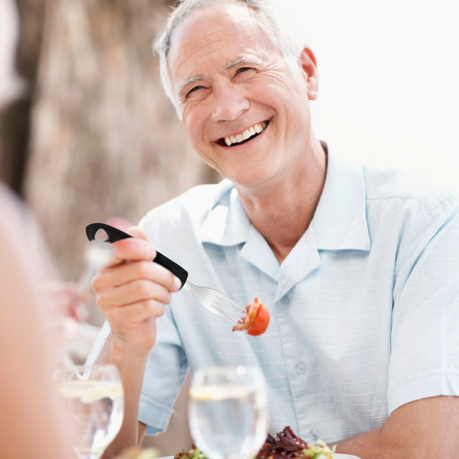 

1Set Anti Tremor Weighted Utensils Adaptive Adult Eating Set Stainless Steel Spoon Fork Tableware Ergonomic for Disabled Elderly