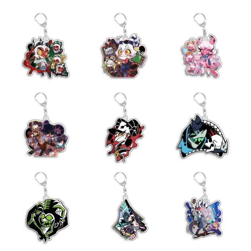 Hazbin Hotel Blitzo Fizzarolli Angel Dust Homemade Acrylic Cartoon Keychain Pendant Bag Charms Game Anime Collection Toy Gift