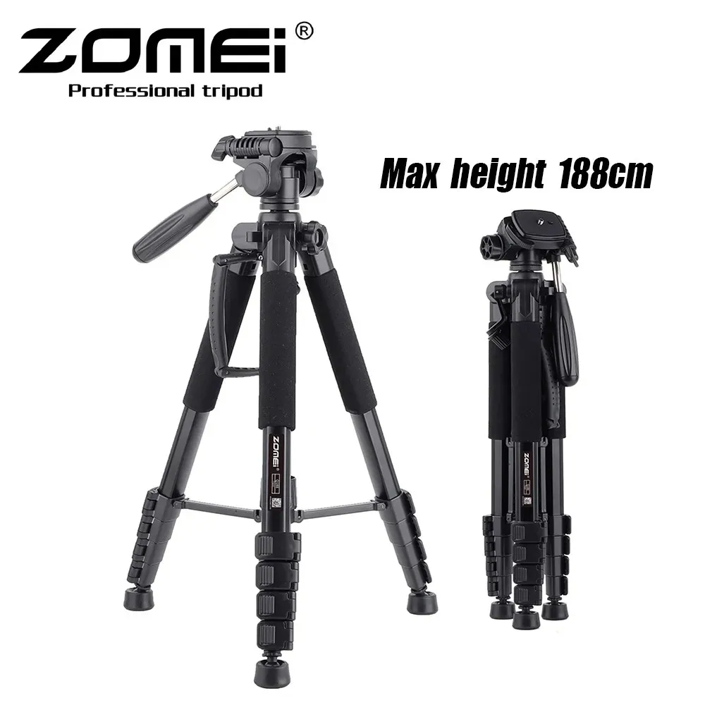 ZOMEI Q188 Professional Tripod 1.88M Multifunctional Outdoor Travel Photography for Digital SLR Camera Live Streaming Bracket