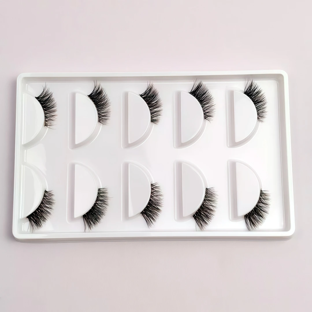 5 Pairs Fox Eye Cat Half Lashes C/D Curl Clear Band Beginner False Eyelashes For Daily Halloween Christmas Black Friday