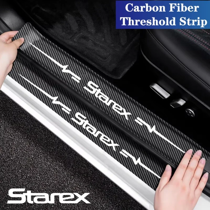 

Carbon Fiber Car Sticker Auto Door Threshold Waterproof Stickers for Hyundai Starex Emblem Trunk Bumper Strip Decals Styling