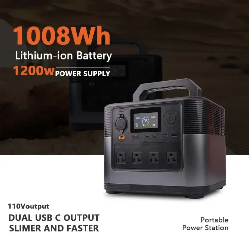 1200W emergency power bank outdoor allpowers camping portable power station pure sin solar panel mobile powerbank