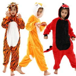 Halloween Tiger Unicorn Dinosaur Charmander Onesie Kigurumi Kids Animal Cosplay Costume Children Pajamas 4 6 8 10 12Years