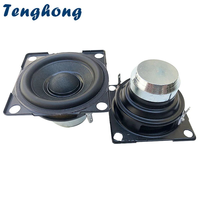 Tenghong 2 pçs 2 Polegada portátil alto-falante de gama completa 6 ohm 15w borda borracha home theater áudio som música alto-falante alta qualidade