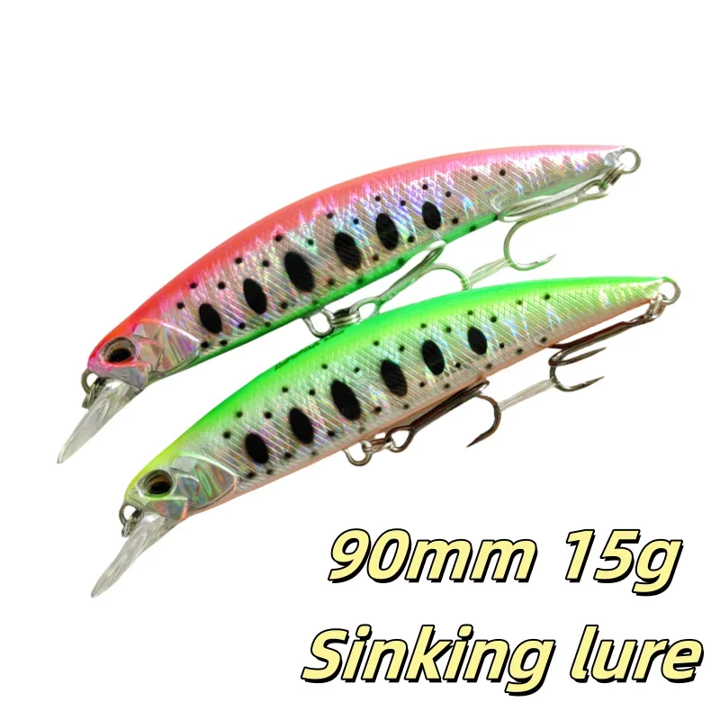 90mm 15g Sinking Minnow Japan Popular Lures Fishing Bait Lure for Sea Fishing Pesca Fishing Tackle Crankbait Lure Accessories