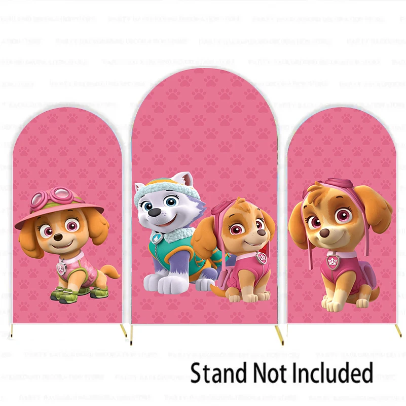 

Arch Pink Paw Patrol Skye Dog Girl Baby Birthday Party Backdrop Cover Cartoon Baby Shower Background Photography Photo Studio