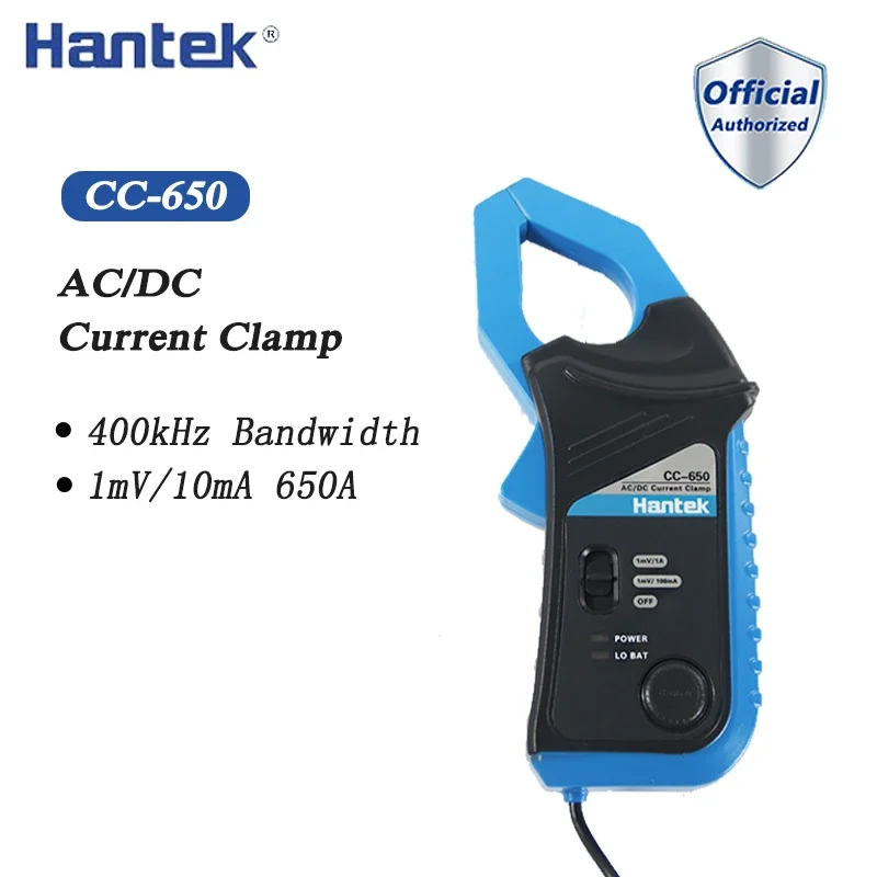 Hantek CC-650 AC/DC Макс. 20 кГц, 20 мА до 650 А, клещи постоянного тока, осциллограф, зонд для 6022BE 1008C с разъемом BNC