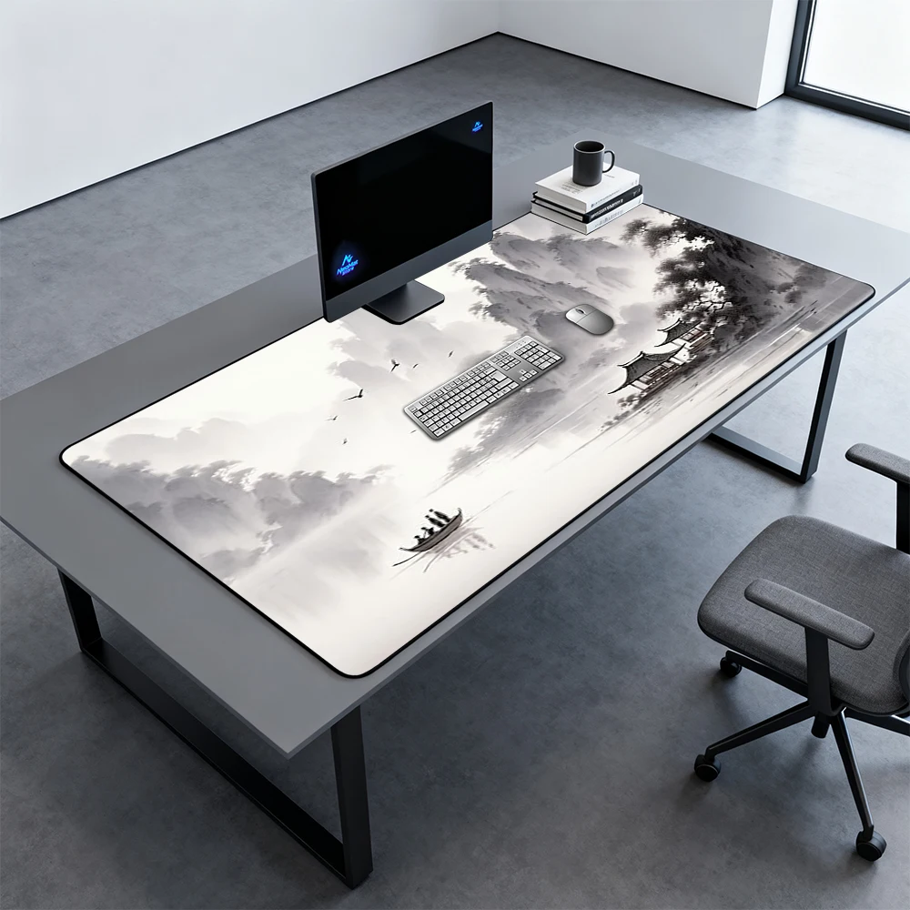 Chinese Landscape Mouse Pad Ink Wash Zen Minimalist Desk Decor 1200x600 Smooth Surface Anti Slip Art Oriental Accessory
