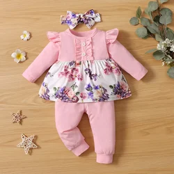 Newborn Girl Clothes 0 To 3 Months Baby Girl Clothes Toddler Girl Outfits Big Bow Top + Pants Infant Kids Clothing Whole Sale