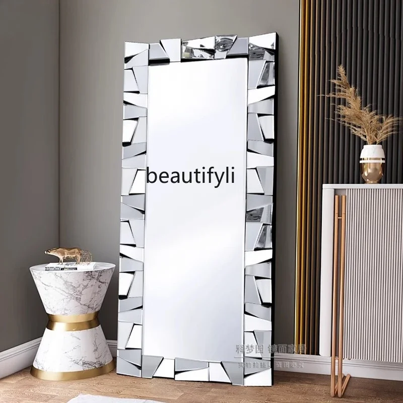 

D80 Nordic dressing full-length mirror wall-mounted household bedroom floor-to-ceiling mirror clothing store decorative mirror
