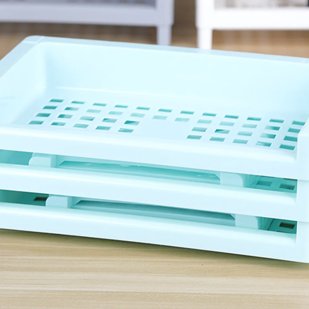 Scatola portaoggetti per ufficio Organizzatore da tavolo multistrato Contenitore pratico verde Materiale PP durevole per la cura della pelle