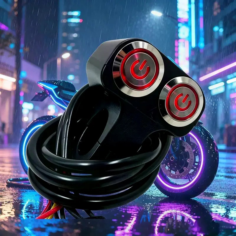 1Pcs Durable Motorcycle Handlebar Switch Universal LED Backlight Waterproof for Scooter Turn Signal Control Use