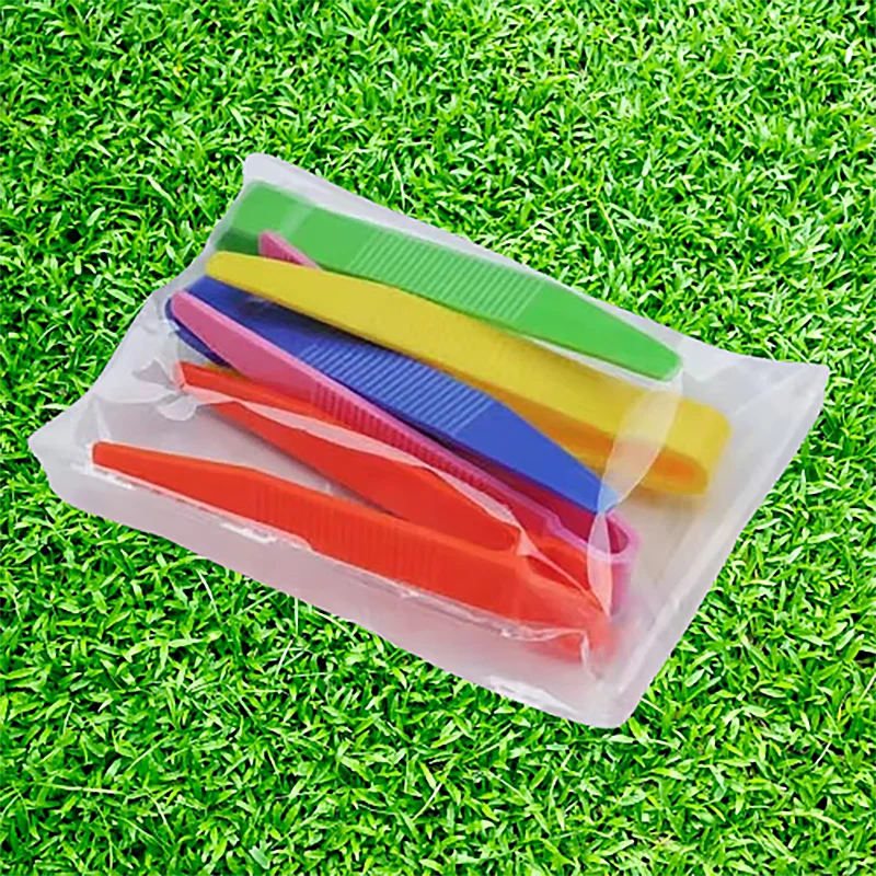 10Pcs Kinder Feine Bewegung Training Zubehör Pinzette Flachköpfige Pinzette Farbe Clip Kunststoff Pinzette kinder Spielzeug
