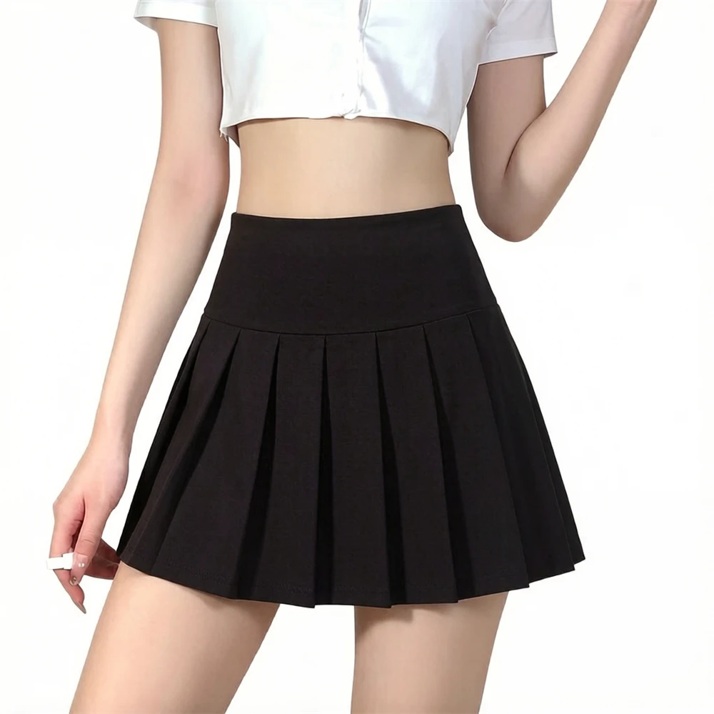 

Vintage Black Pleated Skirt Women Kawaii High Waist Mini Skirts Korean Fashion School Uniform Harajuku Streetwear Spring