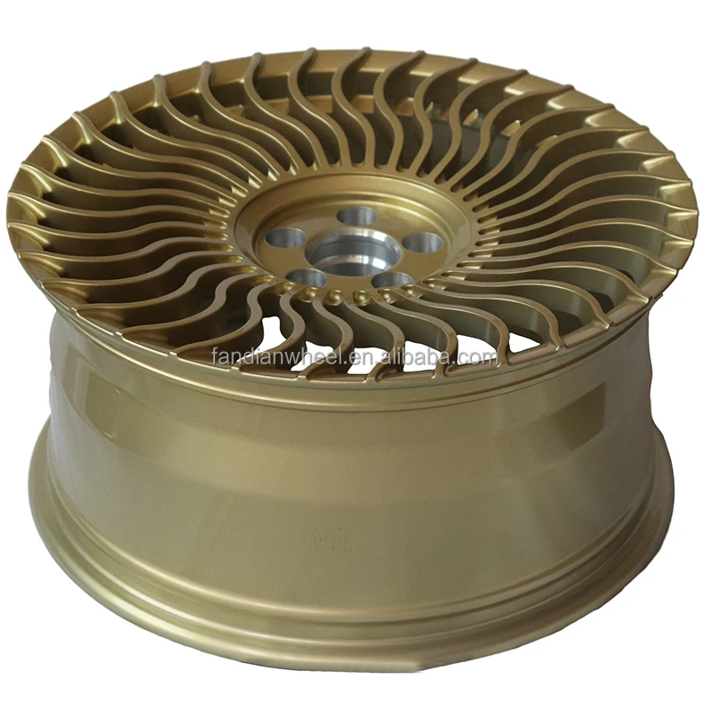 New Luxurious High-end Multi Spokes 5 Hole Sport Aluminum Alloy Forged Gold Wheels Customized Various Sizes 24