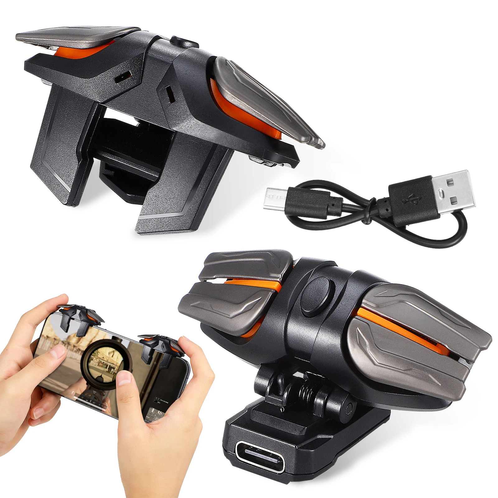 

1 set Controller Triggers For Mobile High Sensitivity Upgraded Chip Stable Connection Ergonomic Design Anti-Blocking Buttons