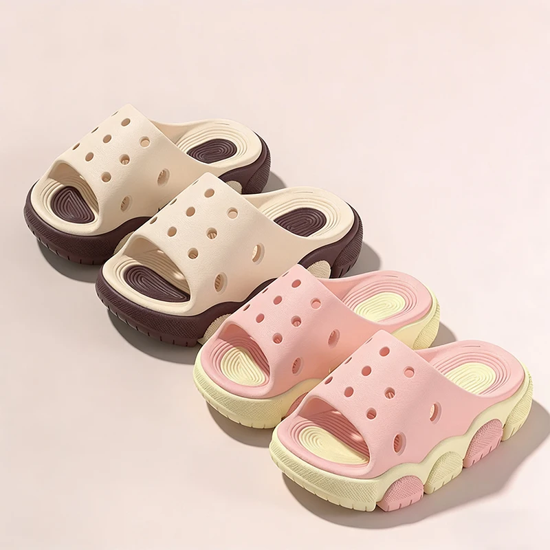 Kinder-Hausschuhe Modische Farbblockierte Jungen-Badezimmerpantoffeln 3-10 Jahre Alte Mädchen EVA-Hausschuhe DIY Schuh-Dekorationen – Detail 7