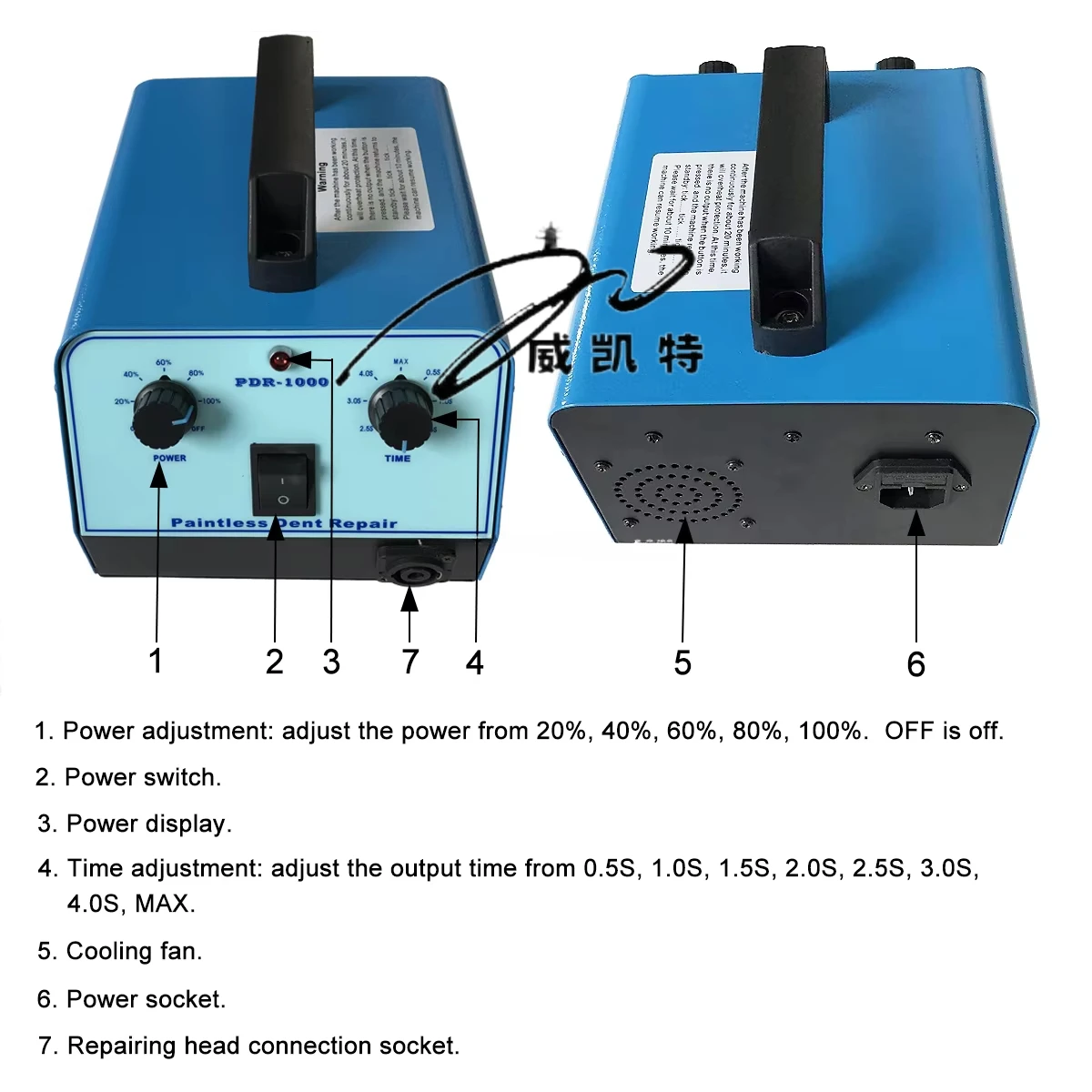 Auto Body Dent Removal Heater 1000W Electromagnetic Induction Free-Painting Dent Repair Hot Box Steel Body Repair, Painting Free