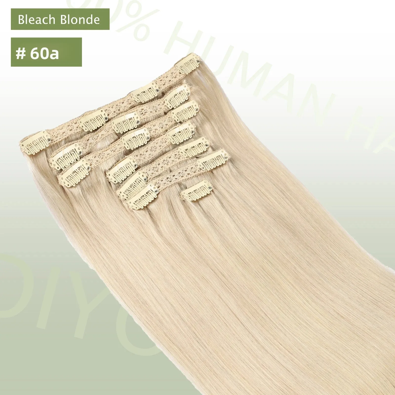 7Pcs Highlight Color Straight Clip-In Human Hair Extensions Brazilian 100g/Pack Easy to Install No Heat Needed Hair Extensions