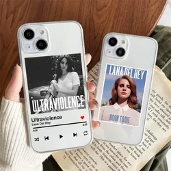 Fashion Singer Lana Del Rey Kraft Poster Clear Phone Case for iPhone 15 13 11 12 14 Pro XS Max X XR 8 Plus SE Transparent Fundas