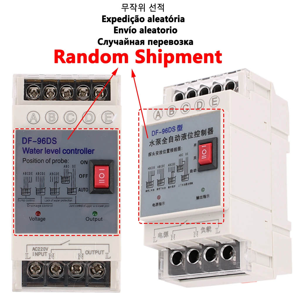 1PC DF-96D DF-96DS Water Level Controller Switch 20A220V Water Tank Liquid Level Detection Sensor Water Pump Controller 2M Wires