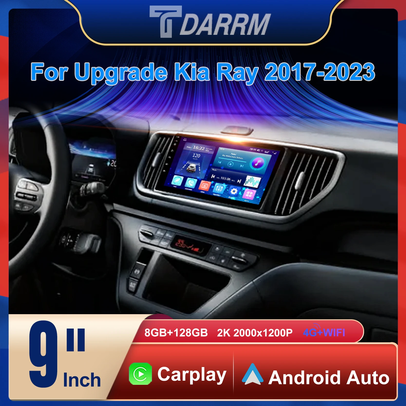 

For Upgrade Kia Ray 2023 - 2024 Car Screen Radio Android 12 Automotivo Multimedia Stereo Screen Carplay Navigation Player