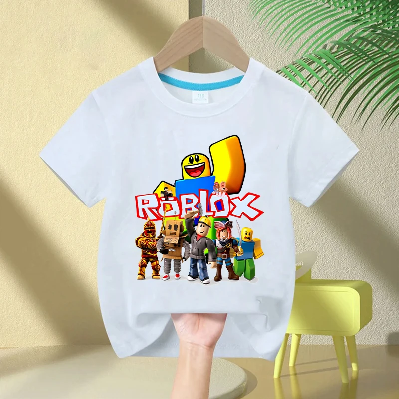جديد Roblox الأطفال تي شيرت الكرتون لعبة الشكل تي شيرت مطبوع الاطفال عادية الرياضة قصيرة الأكمام بلايز الصيف طفل الفتيان الملابس