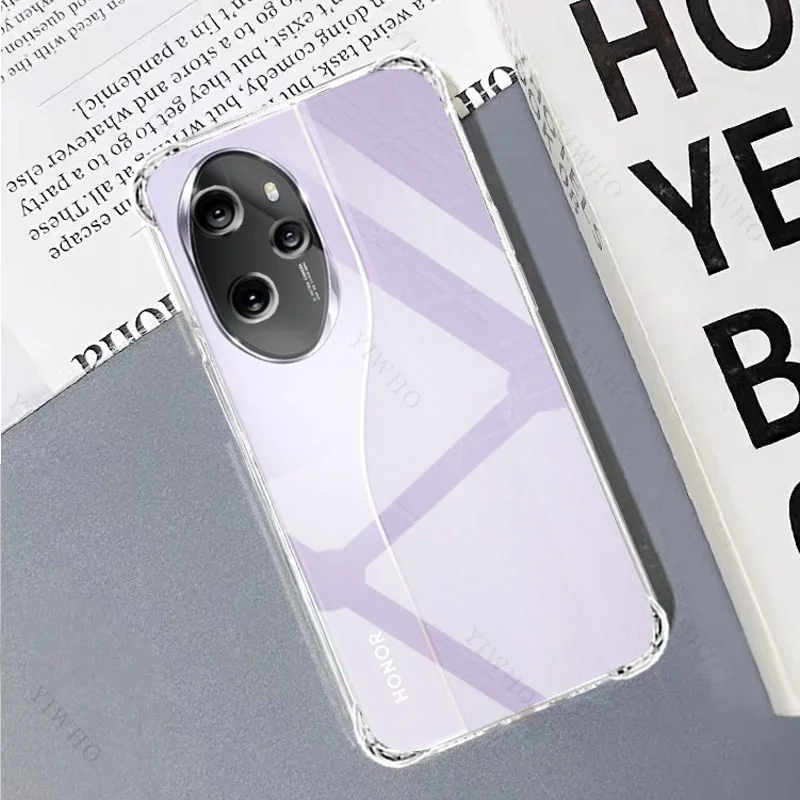 Clear Phone Case for Huawei Honor 100 Pro MAA-AN10 Thickened Transparent Case for Honor 100Pro Shockproof Anti-scratch Cover TPU