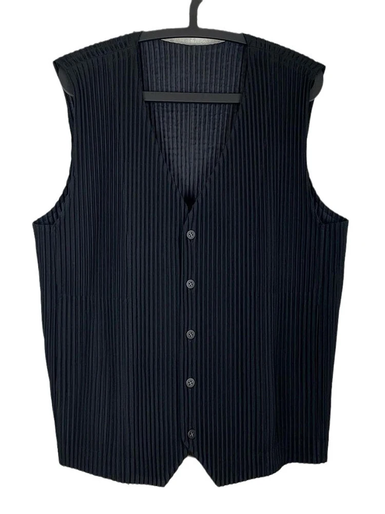 [BOMP] 2024 Autumn Men Pleated Vest Classic Collection Spring/summer 2024, New Loose And Casual Versatile Sleeveless New Fashion