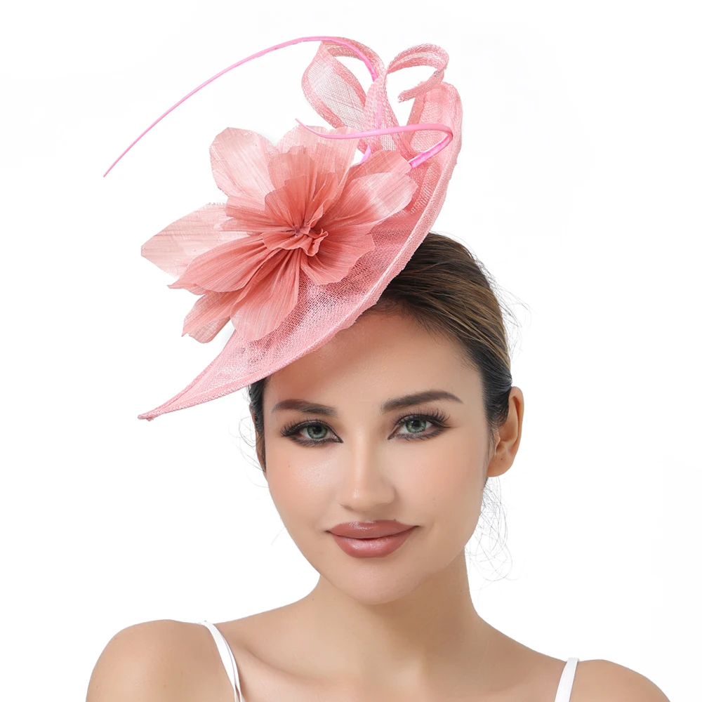 

Большой дерби-чародей 32*21 см Sinamay и шелковый лен для головных уборов, женские аксессуары для волос, головной убор для свадебной вечеринки, стильная повязка на голову