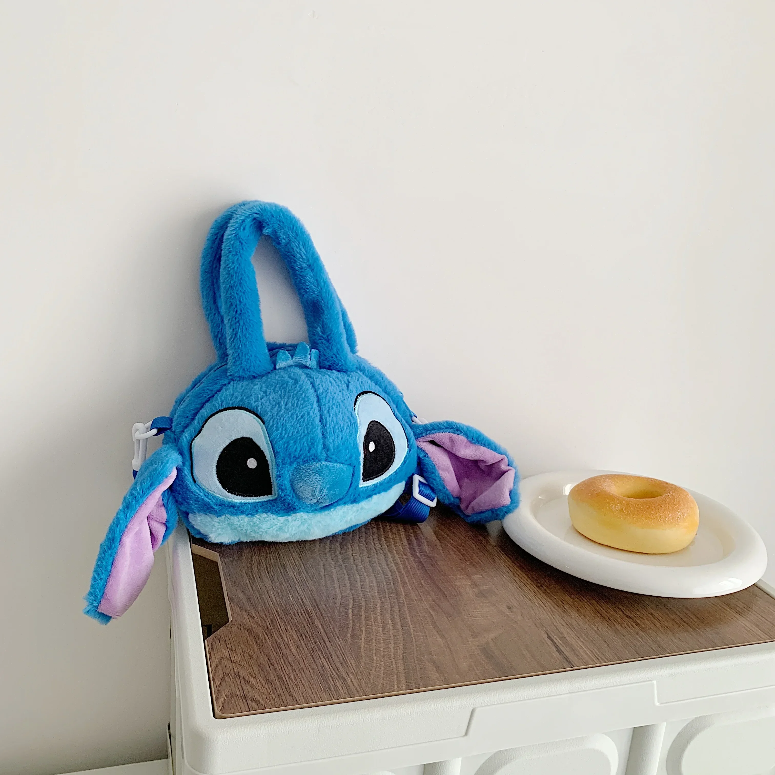 Disney New Lilo & Stitch Plush Toys Kawaii Plush Messenger Bag Girl Handbag Anime Stuffed Toys Children Cartoon Plushie Soft Bag