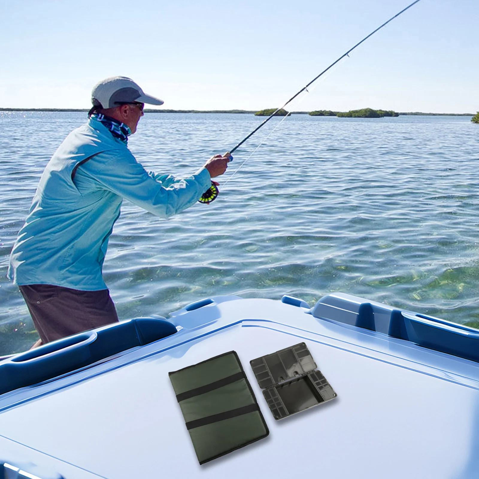 

Коврик для посадки карпа, складной рыболовный коврик, рыболовные приключения, 3-слойный коврик для рыбы, удобная подушка для сиденья 25 см, 15 см, 4,5 см