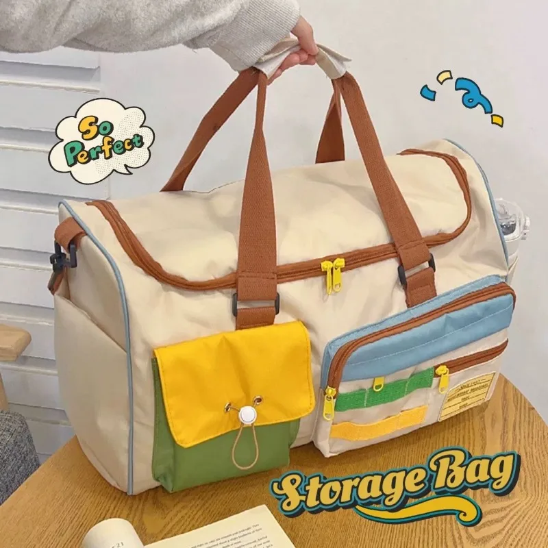 

Дорожная сумка Дофамин контрастного цвета, большая вместительная женская сумка для хранения беременных, мужская сумка для багажа, дорожная сумка для фитнеса