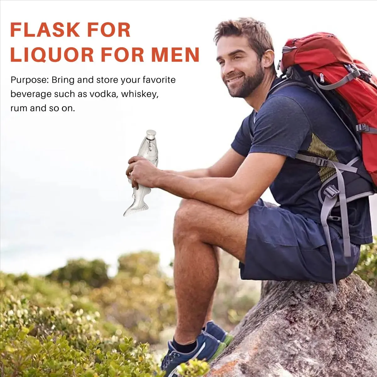 2026 Trend-1 Set Fish-Shape Hip Flask 5Oz Bottle Mini Pocket Flask Stainless Steel Party Drinkware for Outdoor