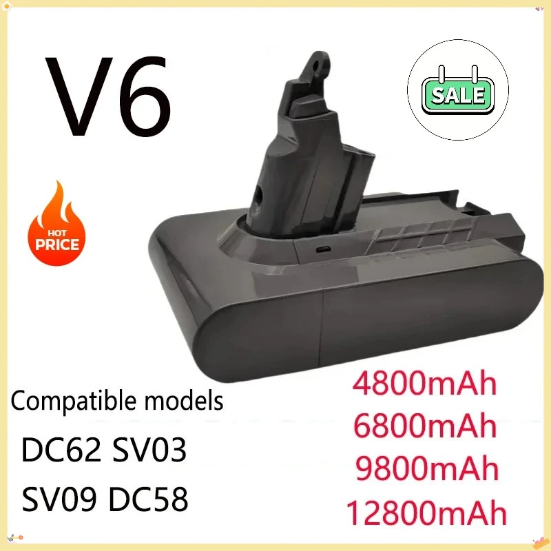 

⭐for Dyson V6 100% Original Dyson Vacuum Cleaner Battery suitable for21.6V DC62 SV03 SV09 DC58 (4.8Ah 6.8Ah 9.8Ah 12.8Ah)