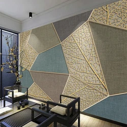 Personalizzato 3D murale moderno geometrico foglie Texture linee goffrate dorate carta da parati fotografica per camera da letto soggiorno TV Wall Home Decor