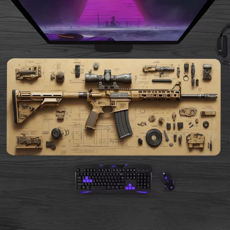 Parts Disassemble Soft Gaming Mouse Pad Large Keyboard Pad Topographic Mouse Pad for Keyboard with Anti-Slip Table Mat
