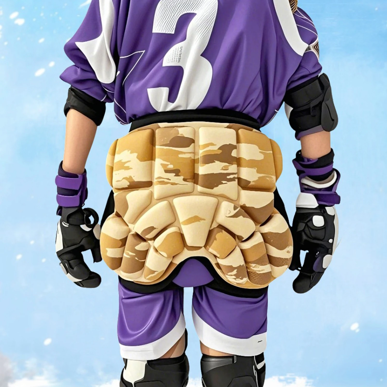 منصات حماية الورك للتزلج سميكة لوحة واحدة حماة الورك التزلج بعقب حماية السراويل للتزلج على الجليد/التزلج